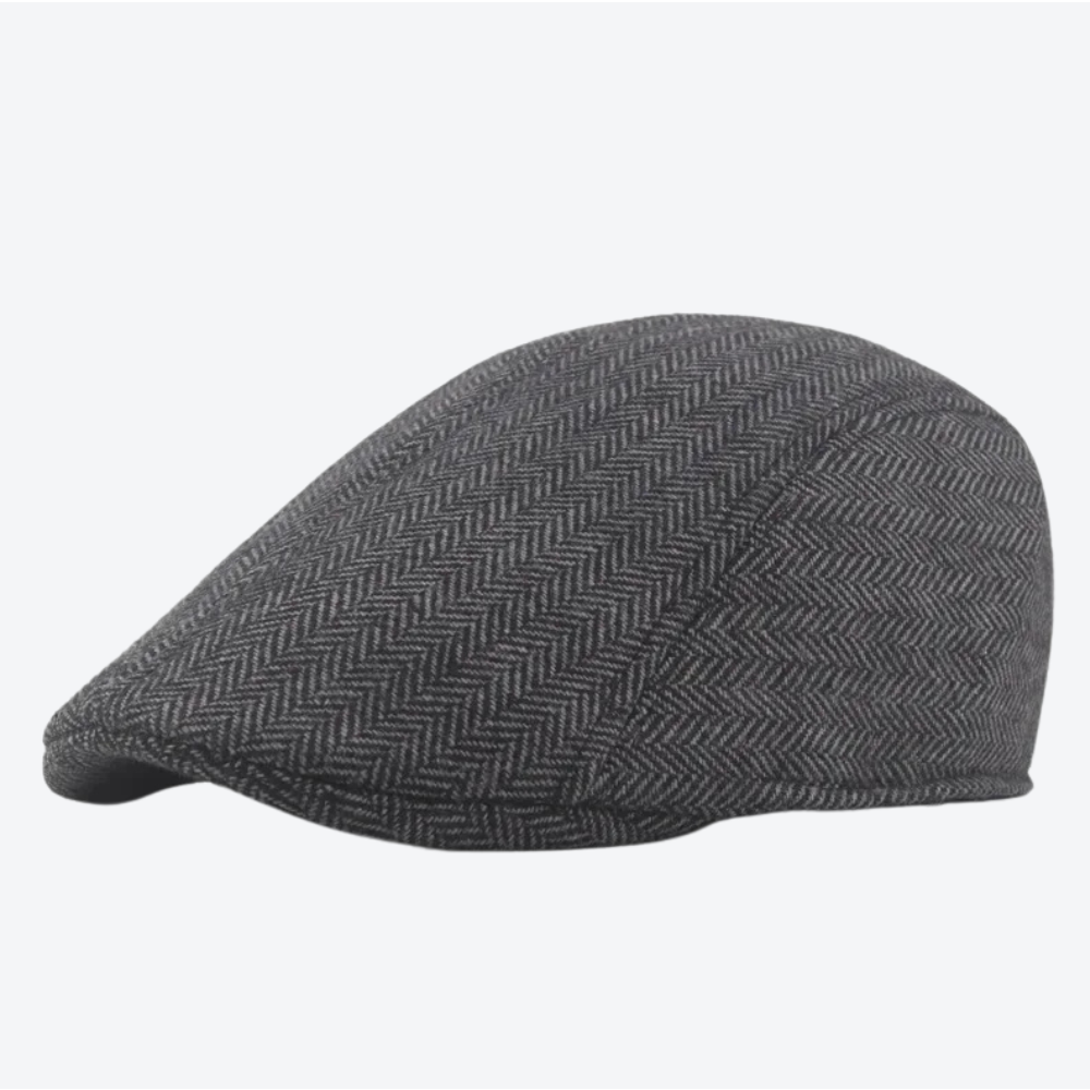 Classic Dark Gray Men's Beret – Premium Polyester & Cotton Headwear